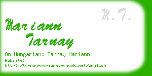 mariann tarnay business card